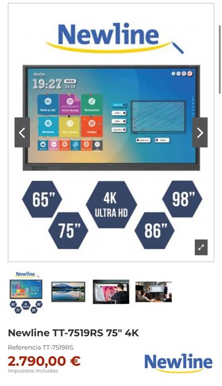 Pantalla Táctil Interactiva Newline 75