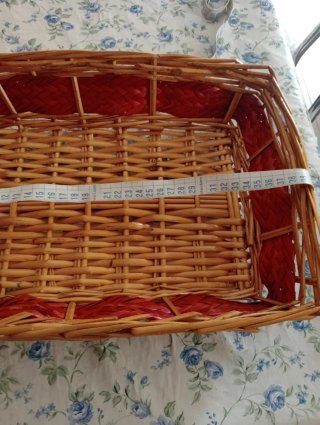 Cestino vimini decorato rosso