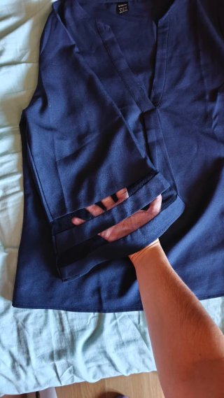 Blusa Shein azul marino vaporosa