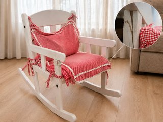 Mecedora infantil Ikea roja y blanca
