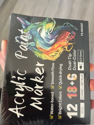 Rotuladores Acrílicos 12+6 Colores Metálicos Nuevo