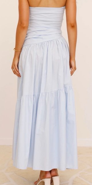 Vestido largo azul elegante