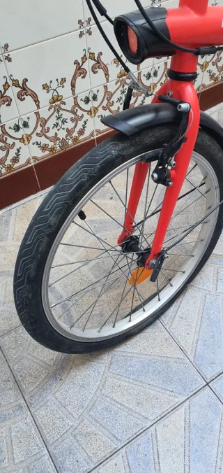 Bicicleta Plegable Roja B'Twin