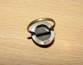 Anillo antiguo vintage camafeo nácar plata ag 800