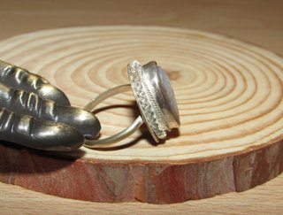 Anillo antiguo vintage camafeo nácar plata ag 800