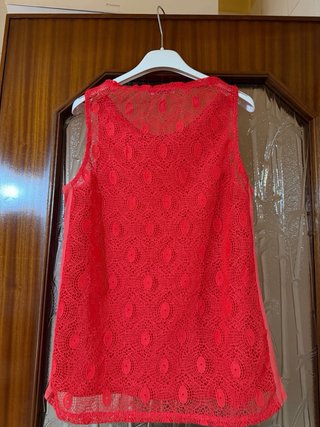 Canotta Patrizia Pepe rossa con pizzo
