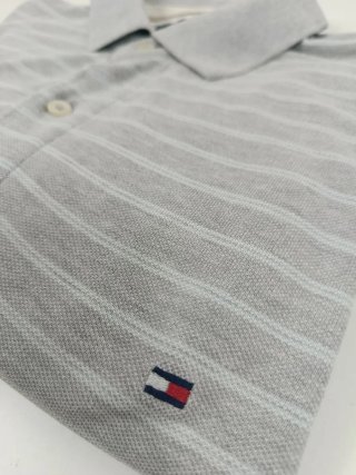 Polo Tommy Hilfiger Gris Rayas Talla M