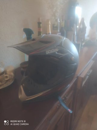 Casco Super Cross Negro y Rojo