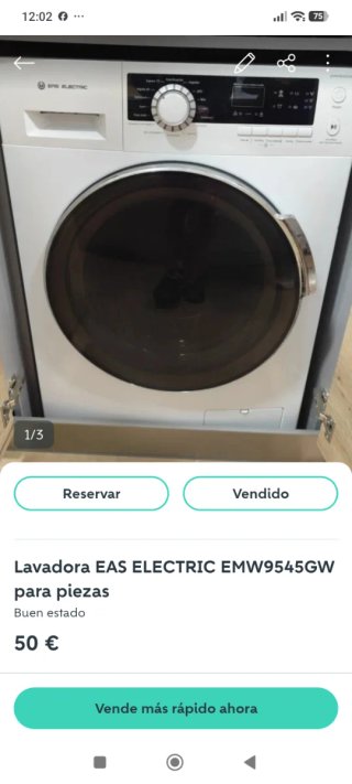 Frontal lavadora EAS EMW9545GW con puerta