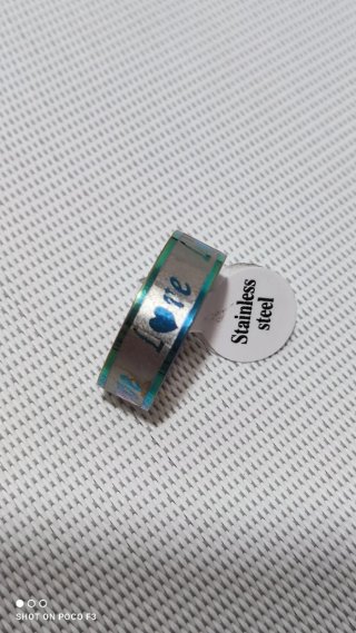 Anillo Acero Inoxidable Love Talla 19