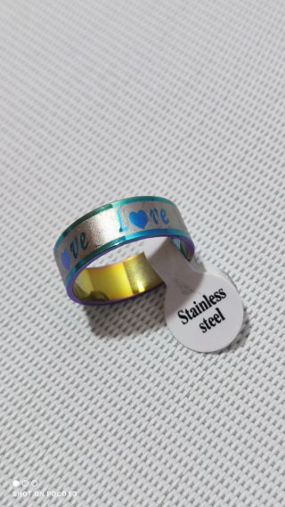 Anillo Acero Inoxidable Love Talla 19