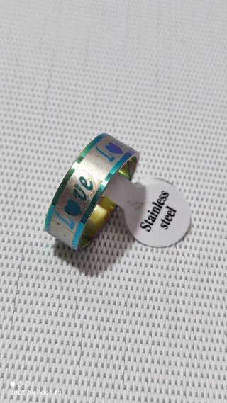 Anillo Acero Inoxidable Love Talla 19