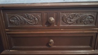 Cómoda/Tocador Antiguo con Mármol y Espejo