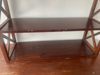 Conjunto escritorio y estantería madera