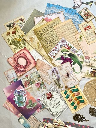 Lote papeles y ephemera para journal