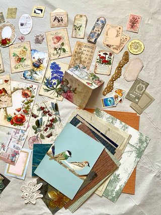 Lote papeles y ephemera para journal