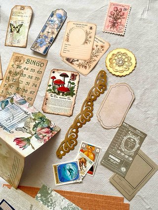 Lote papeles y ephemera para journal