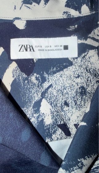 Camicia Zara fantasia blu e beige