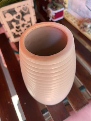 Jarrón Blanco Cerámica Decorativo