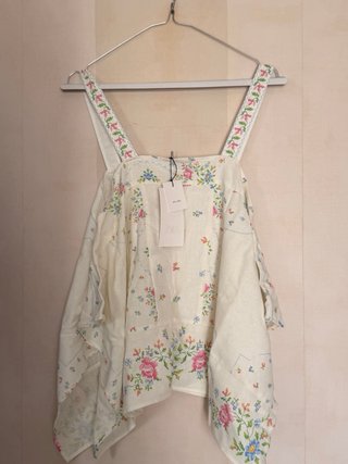 Top Zara Tirantes Bordado Floral Talla S