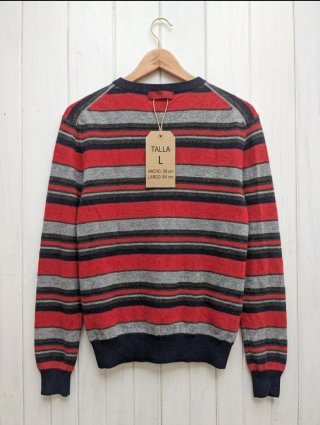 Jersey rayas rojas, grises y azul marino Talla L