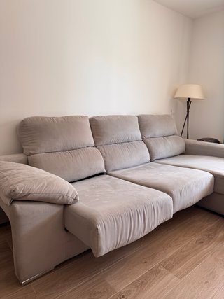 Sofá Chaise Longue Gris Tela
