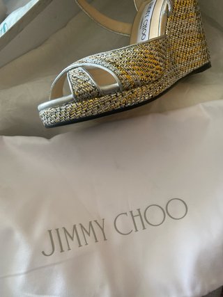 Sandalias Jimmy Choo Oro/Plata Talla 37