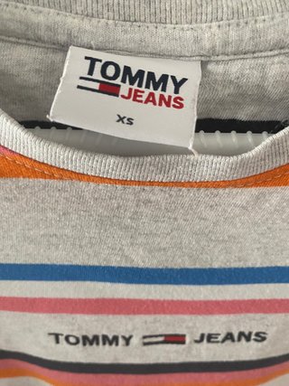 Camiseta Tommy Jeans Rayas Gris Talla XS
