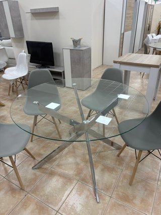Mesa de comedor redonda + 4 sillas ¡NUEVA!