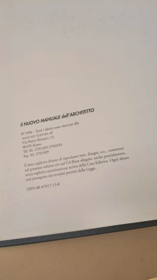 IL NUOVO MANUALE DELL' ARCHITETTO 1996 BRUNO ZEVI