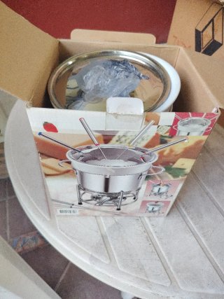 Set Fondue Acero Inoxidable y Plástico