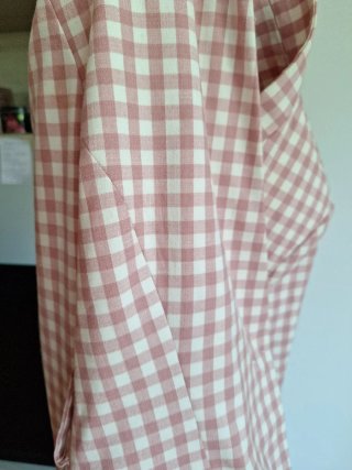 Chaqueta cuadros Zara rosa y blanco