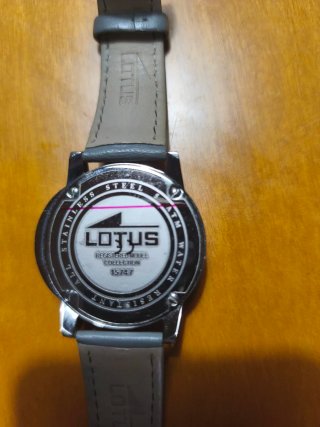 Reloj Lotus acero y Correa piel Gris