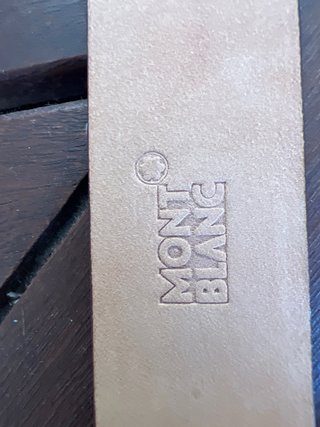 Cinturón Montblanc Piel Negro y Plata 125 cm