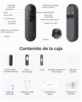 Timbre Inteligente Reolink 2K WiFi Cámara