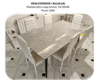 Mesa Comedor + 6 Sillas