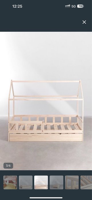 Cama nido con dosel y 2 colchones