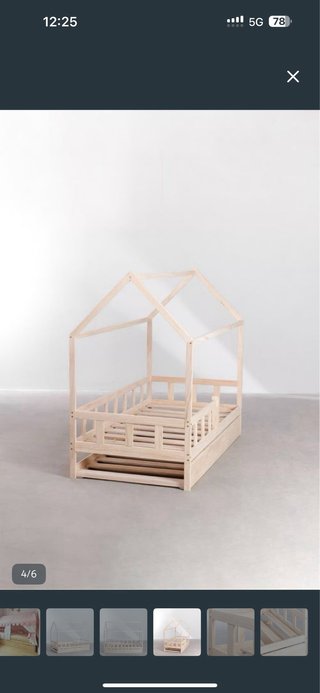 Cama nido con dosel y 2 colchones