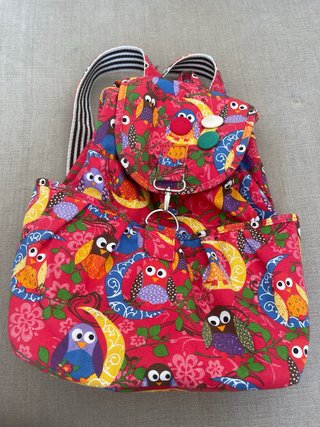 Mochila tela búhos multicolor