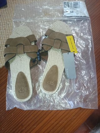 Parfois Sandalias Piel Talla 38 Beige/Marrón