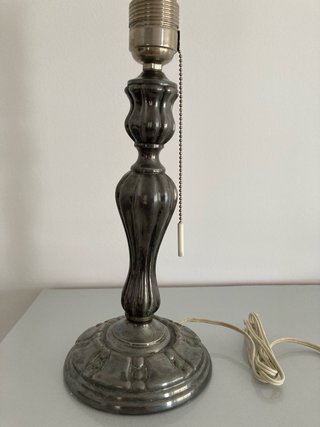 Lámpara de mesa clásica,  plata d ley con cadenita