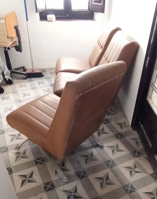 Butaca Marrón Piel Sintética