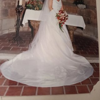 Vestido de Novia Blanco con Cola