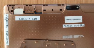 Tablet Blanca y Beige, funda Negra.