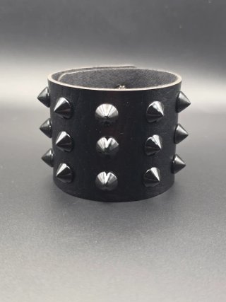 Bracciale Biker Similpelle Borchie Largo
