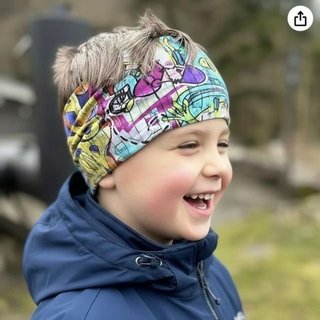 2 Cintas Pelo Elásticas Niños Graffiti Rana