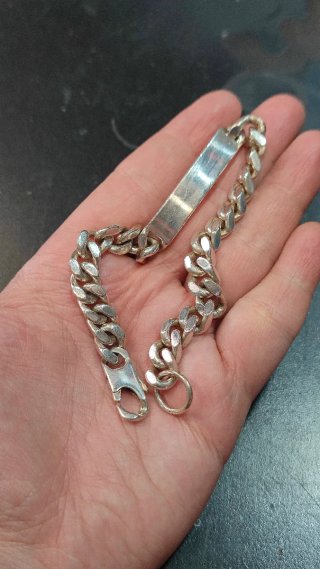 Pulsera Plata Ley 925 maciza Eslabón Cubano para h