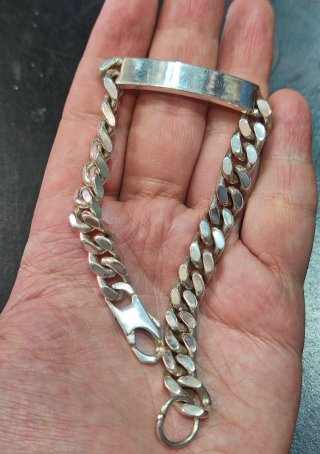 Pulsera Plata Ley 925 maciza Eslabón Cubano para h