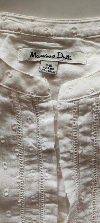 Vestido blanco niña 9-10 años Massimo Dutti