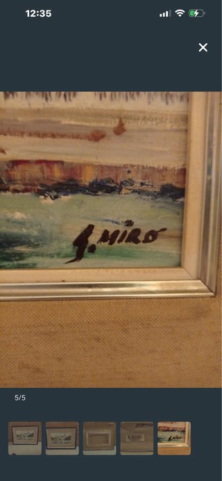 Cuadro paisaje 1979 firmado J. Miro